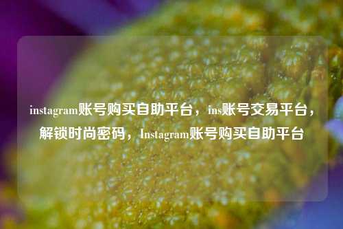 instagram账号购买自助平台，ins账号交易平台，解锁时尚密码，Instagram账号购买自助平台