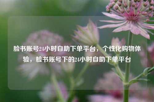 脸书账号24小时自助下单平台，个性化购物体验，脸书账号下的24小时自助下单平台