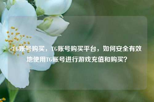 TG账号购买，TG账号购买平台，如何安全有效地使用TG账号进行游戏充值和购买？