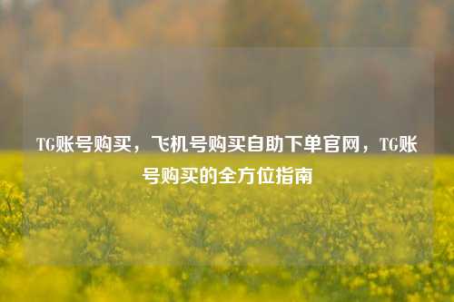 TG账号购买，飞机号购买自助下单官网，TG账号购买的全方位指南