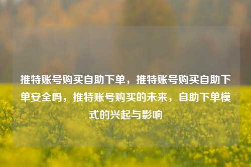 推特账号购买自助下单，推特账号购买自助下单安全吗，推特账号购买的未来，自助下单模式的兴起与影响