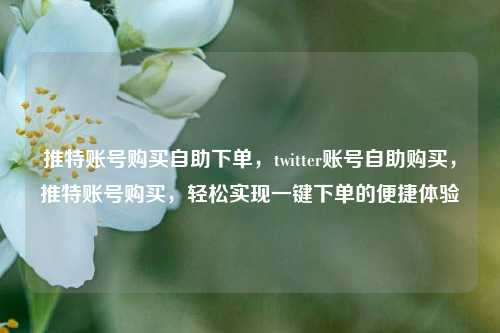 推特账号购买自助下单，twitter账号自助购买，推特账号购买，轻松实现一键下单的便捷体验