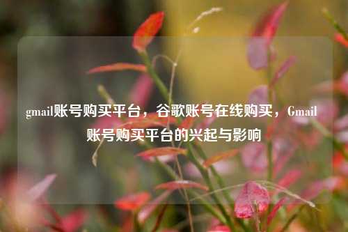 gmail账号购买平台，谷歌账号在线购买，Gmail 账号购买平台的兴起与影响  第1张