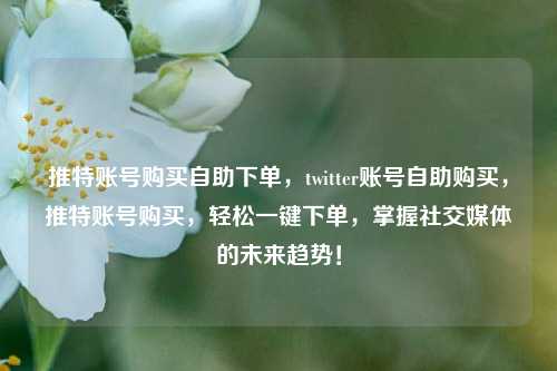 推特账号购买自助下单，twitter账号自助购买	，推特账号购买，轻松一键下单，掌握社交媒体的未来趋势！  第1张