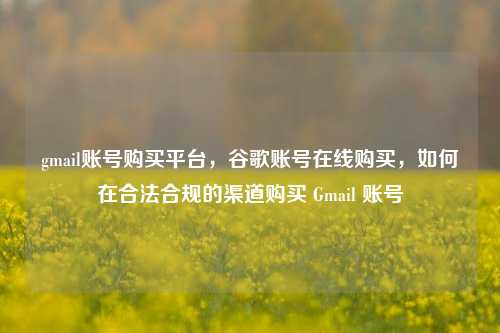 gmail账号购买平台，谷歌账号在线购买	，如何在合法合规的渠道购买 Gmail 账号  第1张