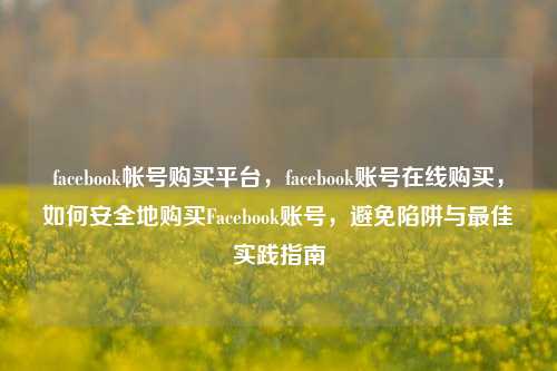 facebook帐号购买平台，facebook账号在线购买，如何安全地购买Facebook账号	，避免陷阱与最佳实践指南  第1张