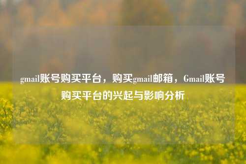 gmail账号购买平台，购买gmail邮箱，Gmail账号购买平台的兴起与影响分析
