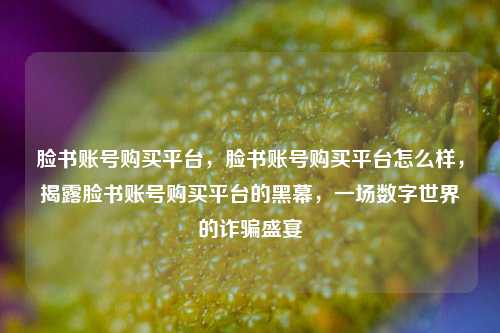 脸书账号购买平台，脸书账号购买平台怎么样，揭露脸书账号购买平台的黑幕，一场数字世界的诈骗盛宴
